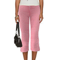 Black Capri Pants with Satin Bow Hem Detail Women's Cropped Flare Trousers 0