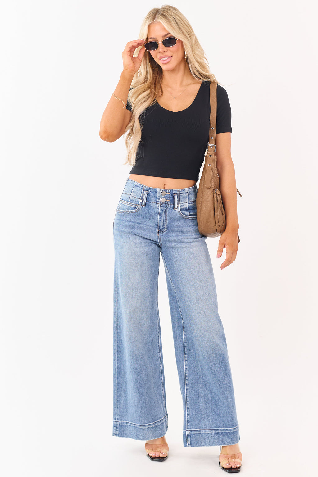 Black Crop Top with Double Layer Design | Comfortable Fit 2