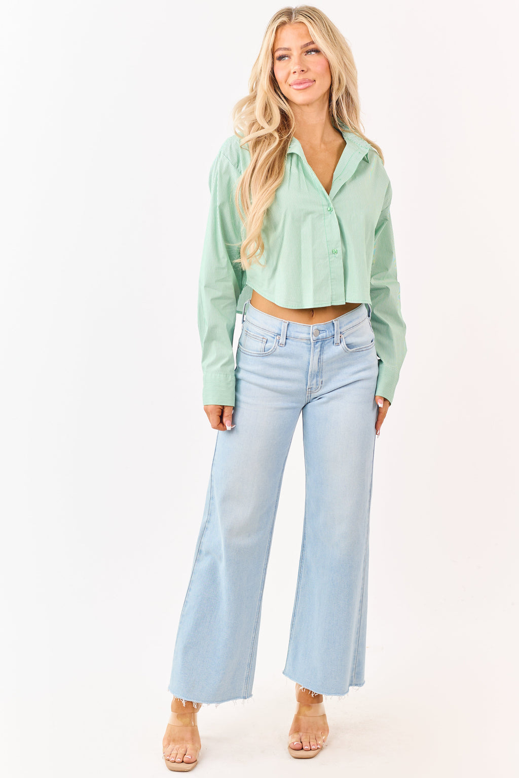 Button Up Shirts for Women with Boxy Fit & Stripes | Stylish Top for Effortless Outfits 1
