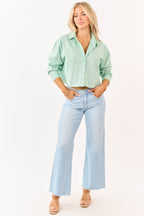 Button Up Shirts for Women with Boxy Fit & Stripes | Stylish Top for Effortless Outfits 2