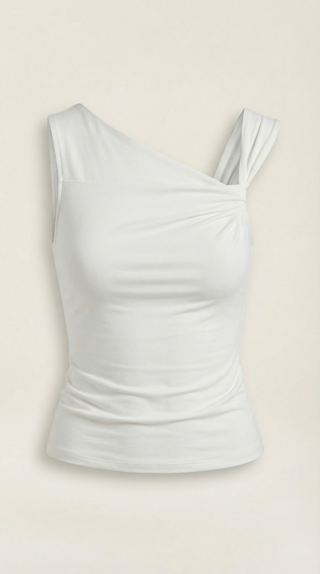 Carol One Shoulder Top — Women’s Asymmetrical Draped Sleeve Stretch Elegant Fitted Casual Evening Top 4