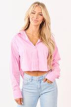 Chic Striped Crop Top | Boxy Fit with Semi-Cropped Design 0
