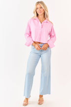 Chic Striped Crop Top | Boxy Fit with Semi-Cropped Design 1