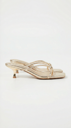 Christina Collection | Mules Shoes with Knotted Metallic Straps | Elegant Slip-On Design for All-Day Comfort 0