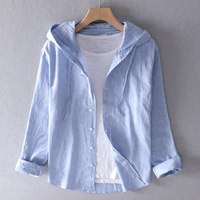 Coastal Breeze | Women's Blouse with Hood & Button-Down Front | Lightweight Summer Top for Outdoor Comfort 0