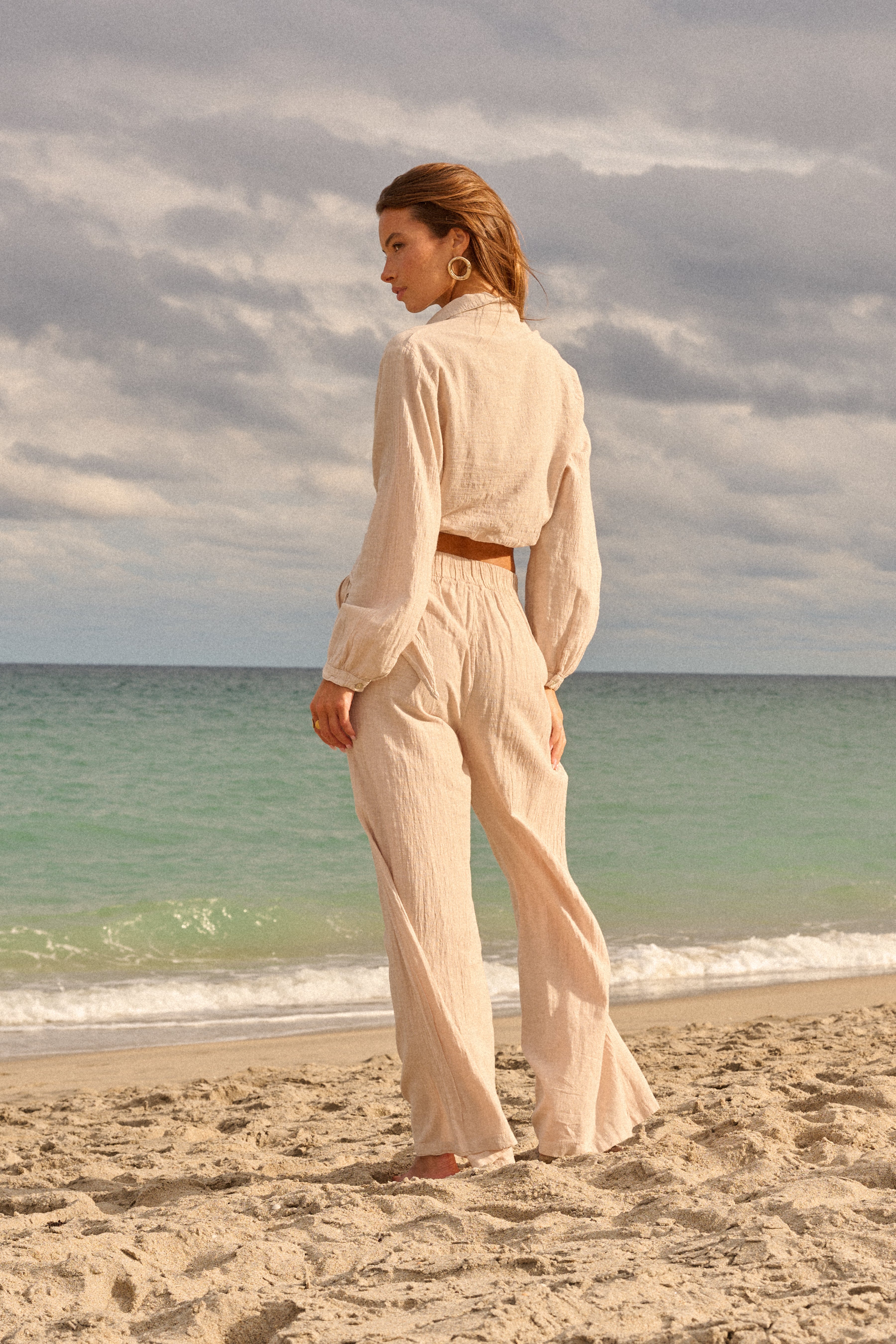 Cotton Pants Women with Elastic Waist 2