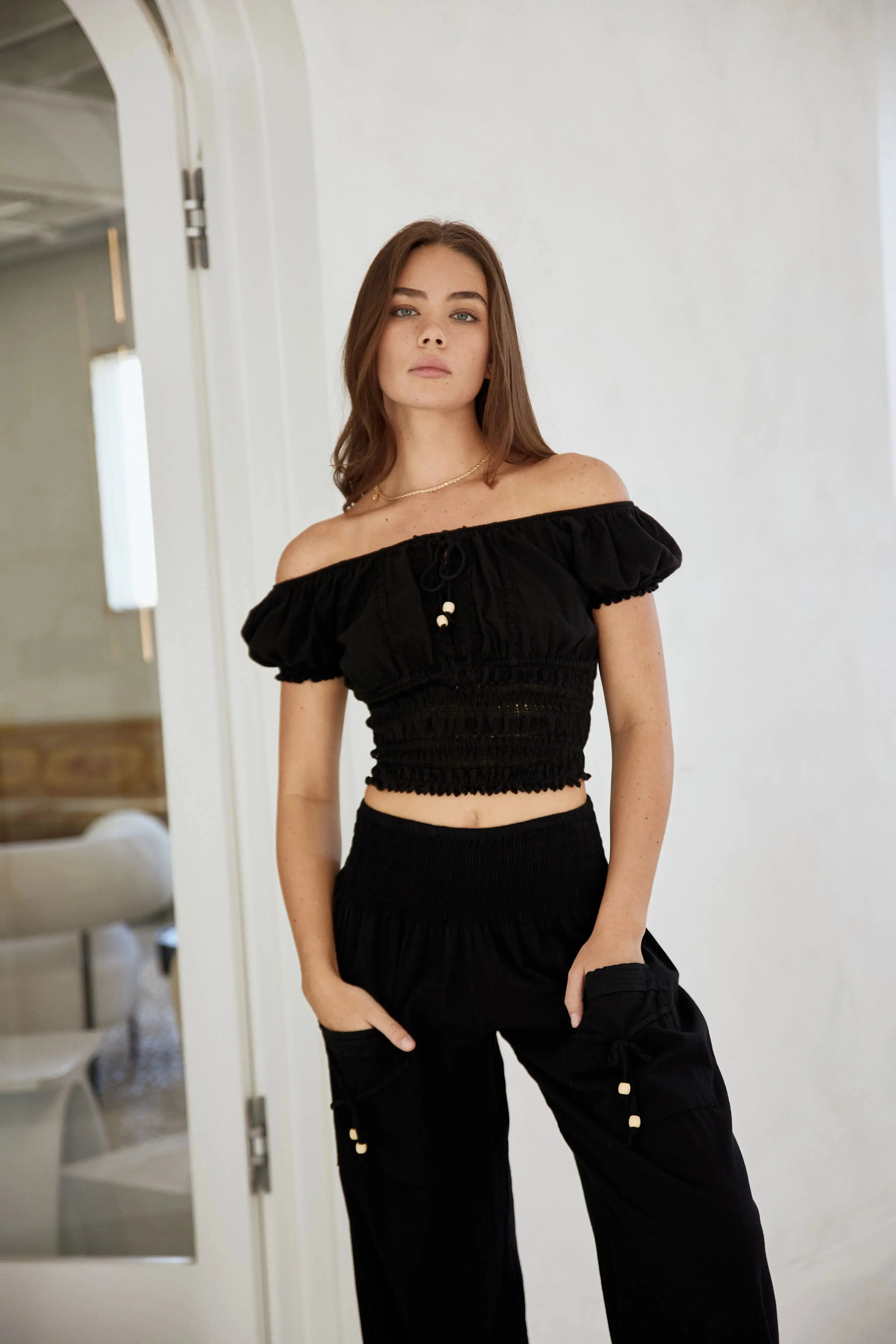 Cotton Pants Women with Elastic Waistband 3
