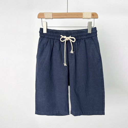 Drawstring Linen Shorts with Adjustable Waistband 1