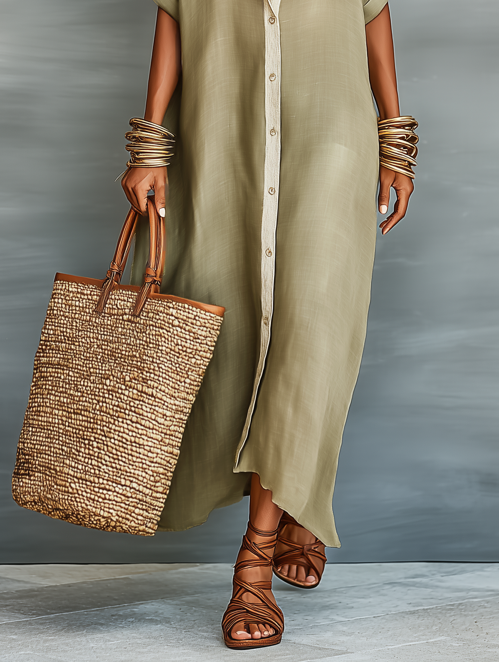 Elegant Collection | White Maxi Dress with Short Sleeves | Lightweight Linen Blend for Effortless Style 6