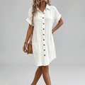 Elegant Collection | Women's Shirt Dress with Pockets & Button Closure | Stylish Knee-Length Dress for Everyday Comfort 0