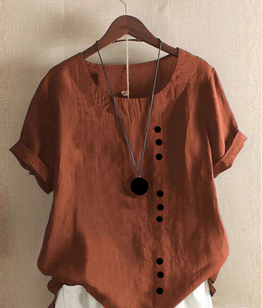 Elegant Collection | Women's White Blouse with Cuffed Sleeves | Plus Size Summer Top for Effortless Style 2