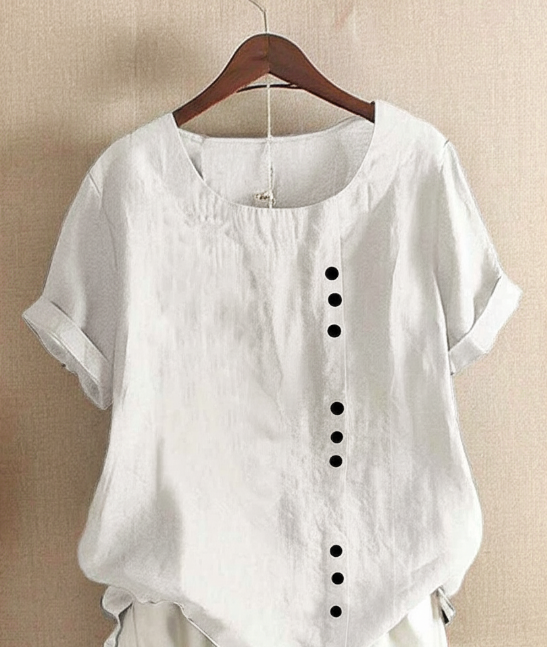 Elegant Collection | Women's White Blouse with Cuffed Sleeves | Plus Size Summer Top for Effortless Style 3