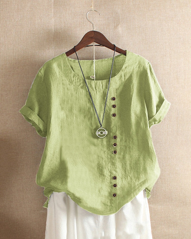 Elegant Collection | Women's White Blouse with Cuffed Sleeves | Plus Size Summer Top for Effortless Style 7