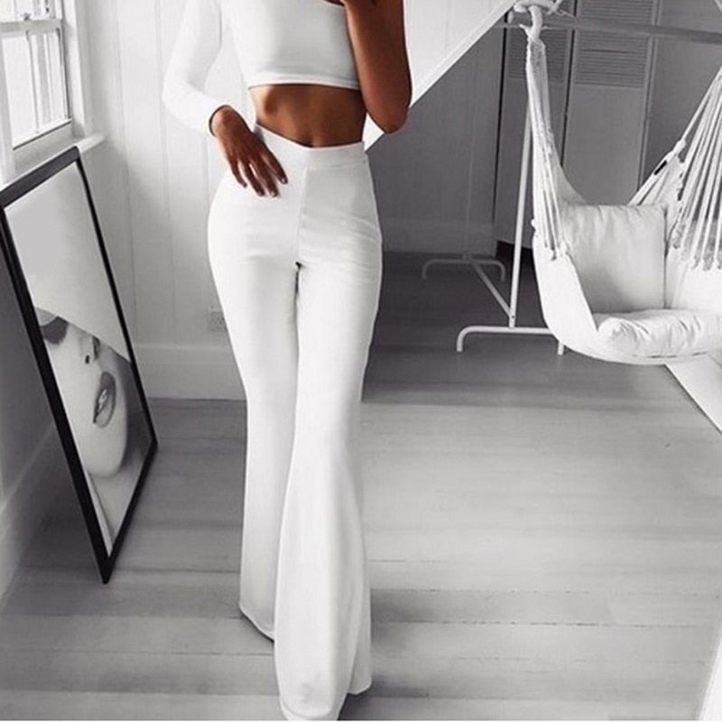 Elegant Flare Jeans for Women with High-Waist Design 1