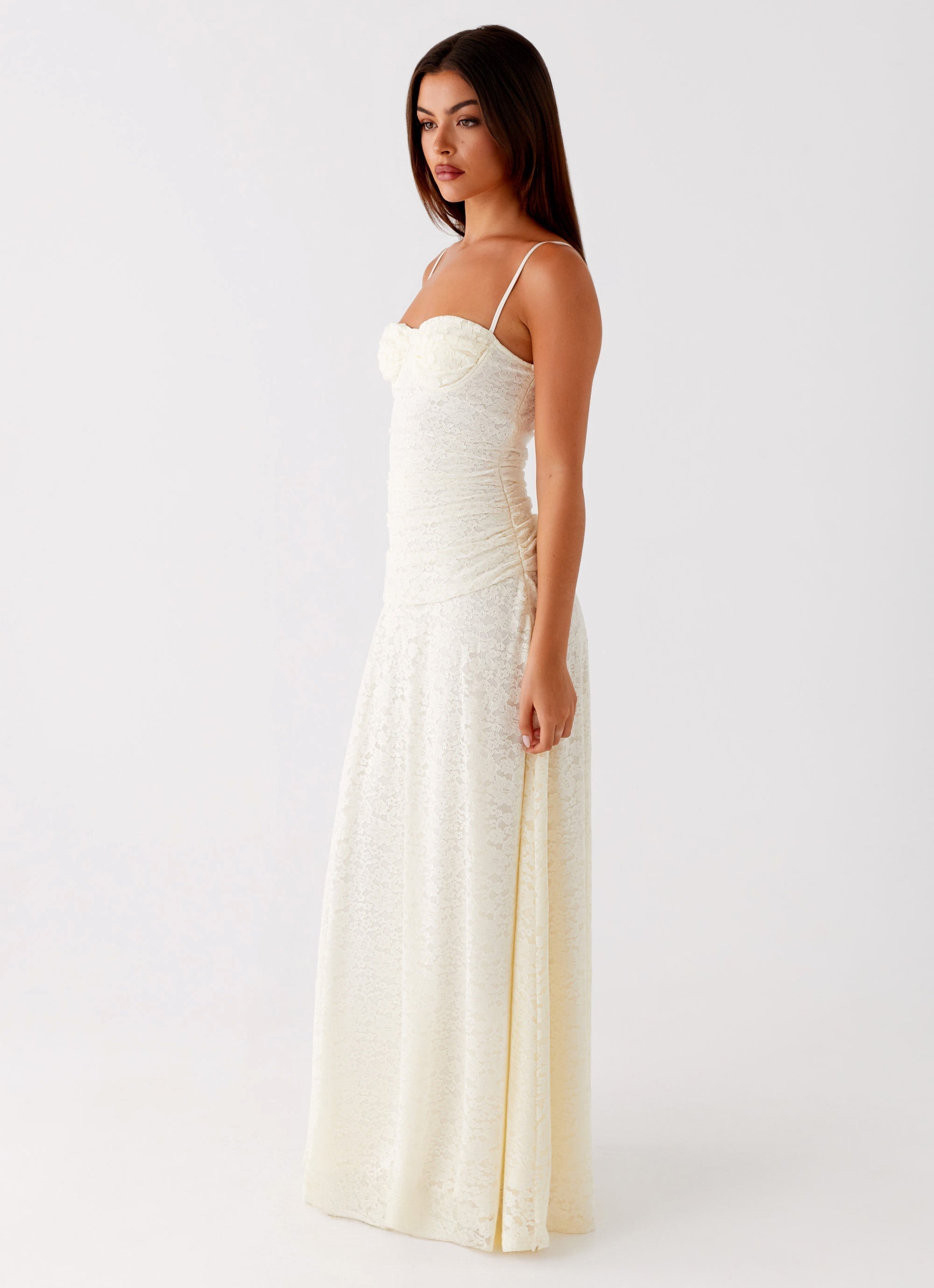 Elegant Maxi Dress | White Maxi Dress with Lace Sweetheart Neckline for Timeless Style 2
