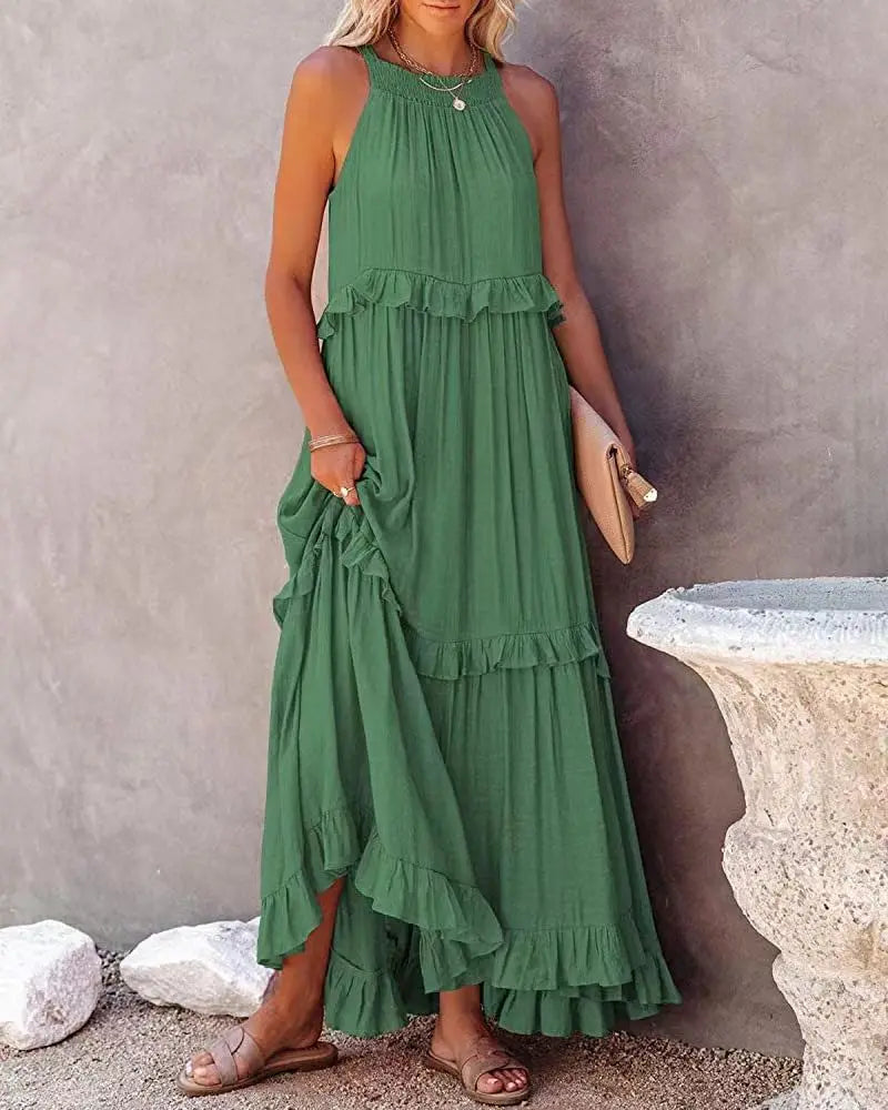Elegant Summer Maxi Dress | Flowy Ruffled Design for Women | Chic Long Dress for Effortless Style 5