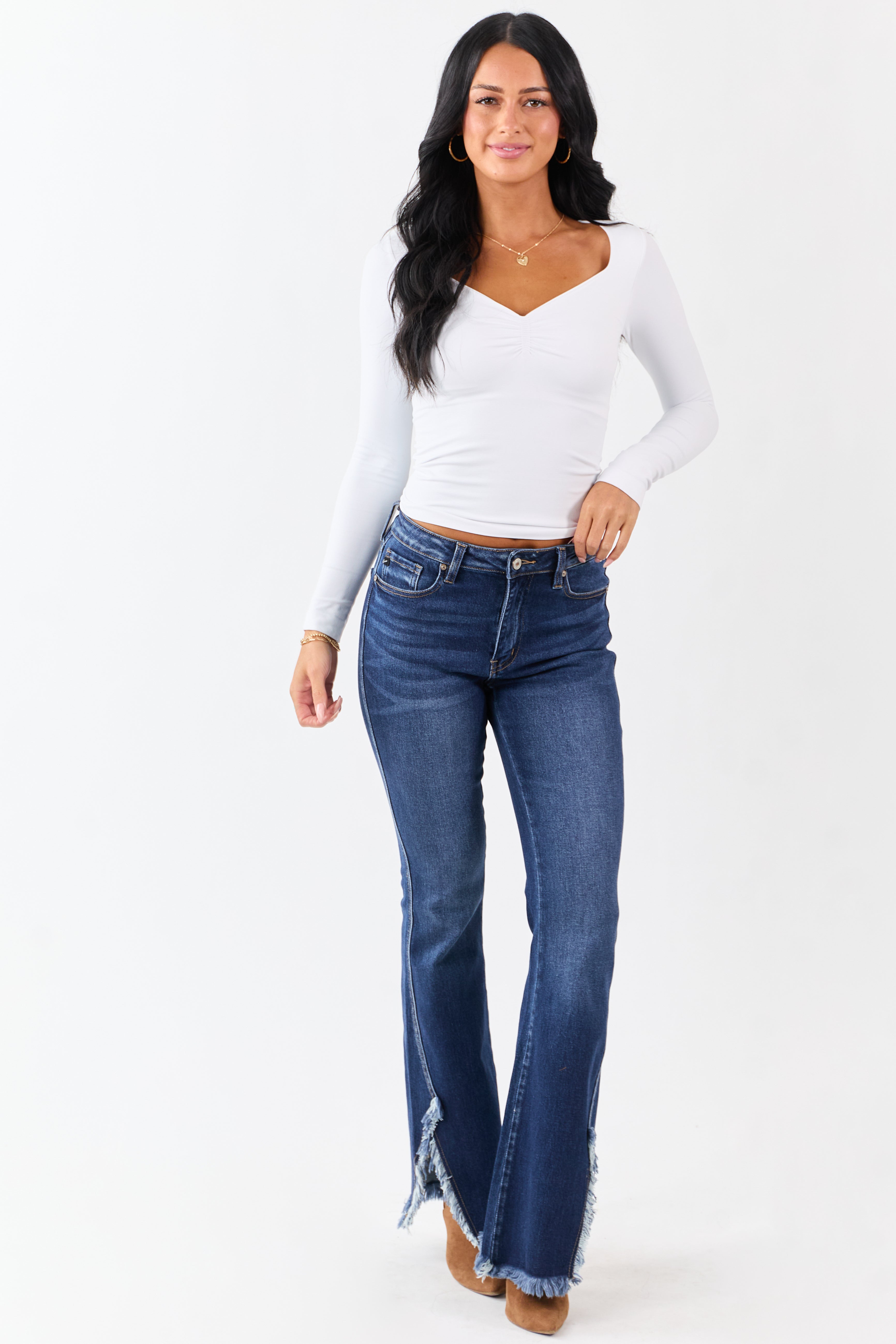 Elegant Women's Top with Shirred Bust Design | Stretchy Knit Fabric for Flattering Fit and Comfort 2