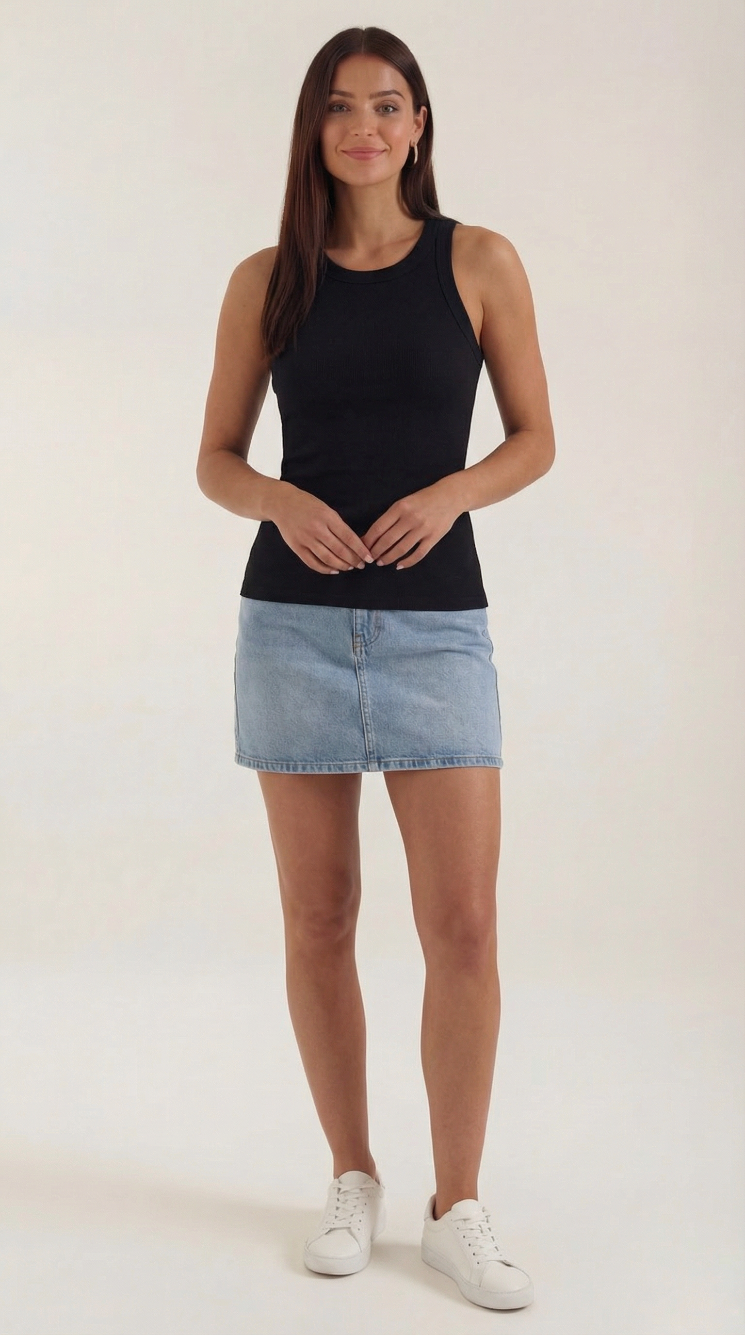 Evangeline Ribbed Tank Top — Women’s Stretch Fitted Crew Neck Ruched Side Sleeveless Basic Chic Top 10