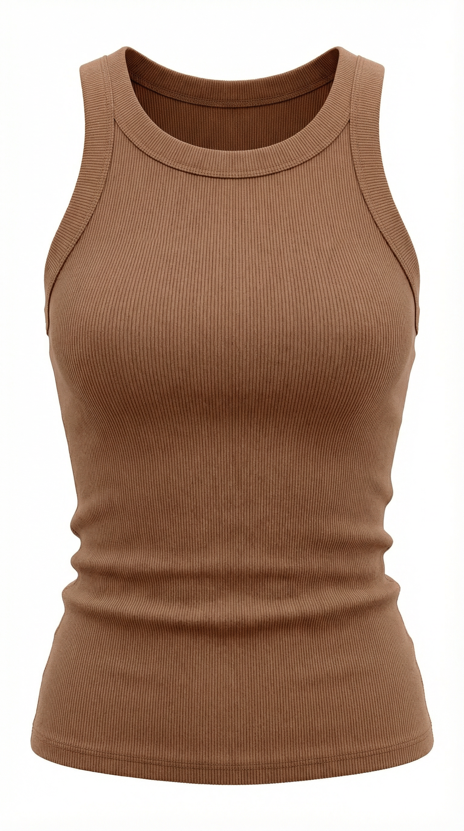 Evangeline Ribbed Tank Top — Women’s Stretch Fitted Crew Neck Ruched Side Sleeveless Basic Chic Top 4