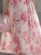 Floral Midi Dress | Women's Dress with One-Shoulder Design | Elegant Wedding Guest Dress for Timeless Style 2