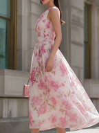 Floral Midi Dress | Women's Dress with One-Shoulder Design | Elegant Wedding Guest Dress for Timeless Style 3