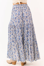Floral Print Maxi Skirt – High Side Slit & Tiered Design 3
