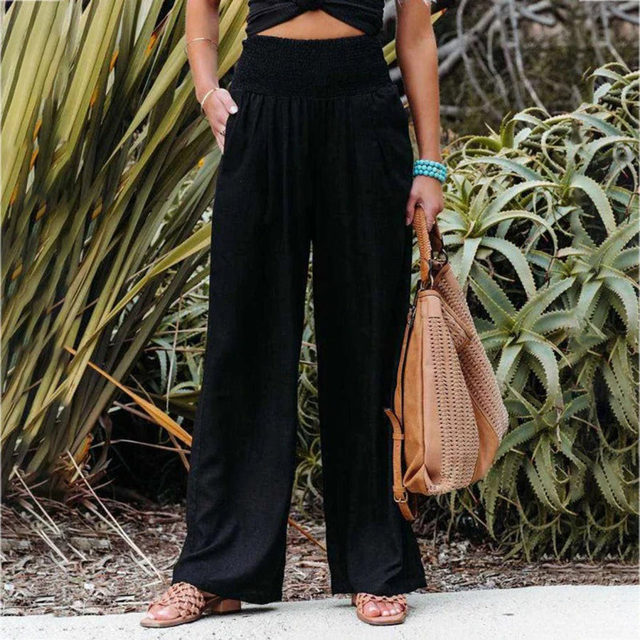High-Waist Wide Leg Trousers with Airy Comfort 0