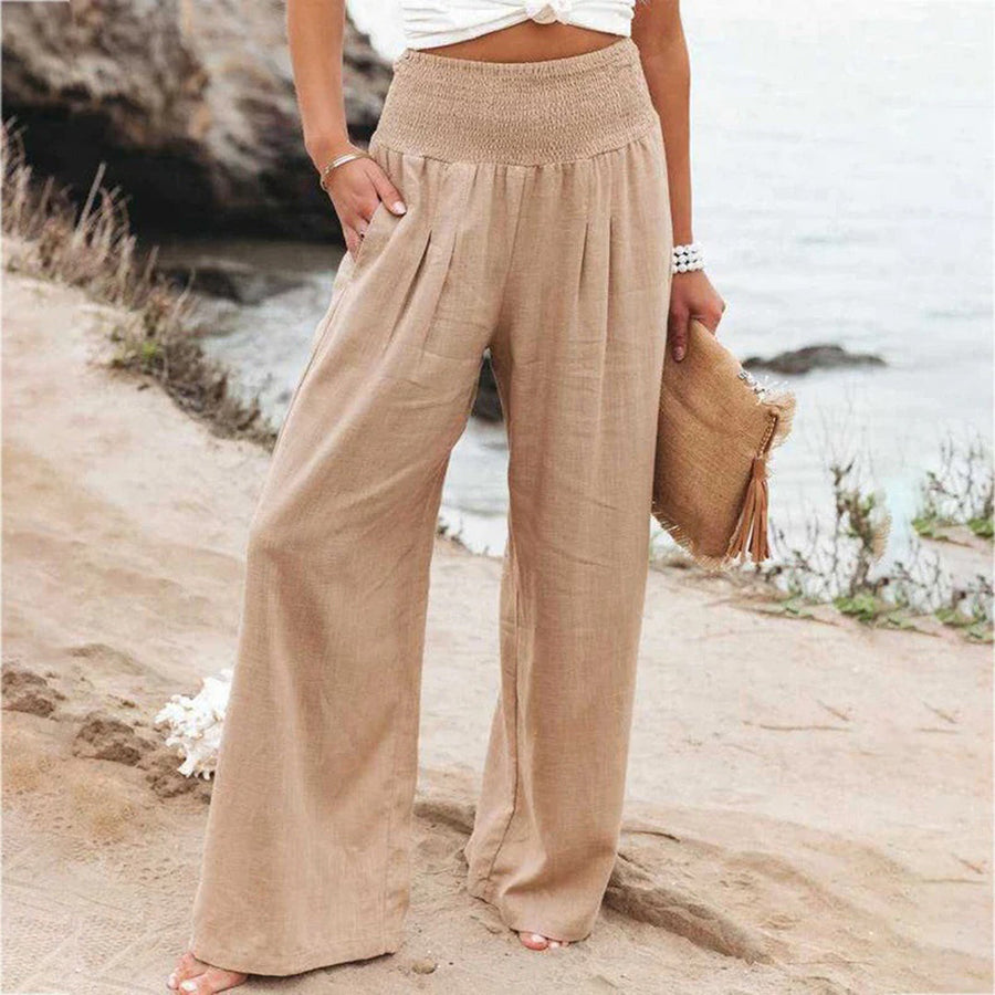 High-Waist Wide Leg Trousers with Airy Comfort 1
