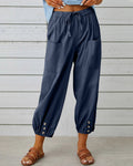 High-Waist Wide Leg Trousers with Large Pockets Effortless Style 0