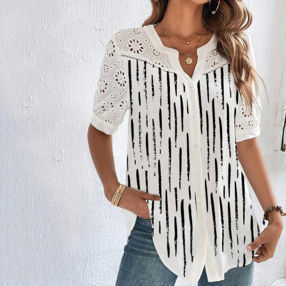 Hortense Fluid Summer Blouse — Women’s Lightweight Breathable Elegant Flowy Top Chic Parisian Style Casual to Dressy Shirt 5