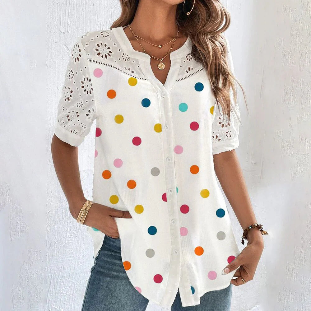 Hortense Fluid Summer Blouse — Women’s Lightweight Breathable Elegant Flowy Top Chic Parisian Style Casual to Dressy Shirt 7