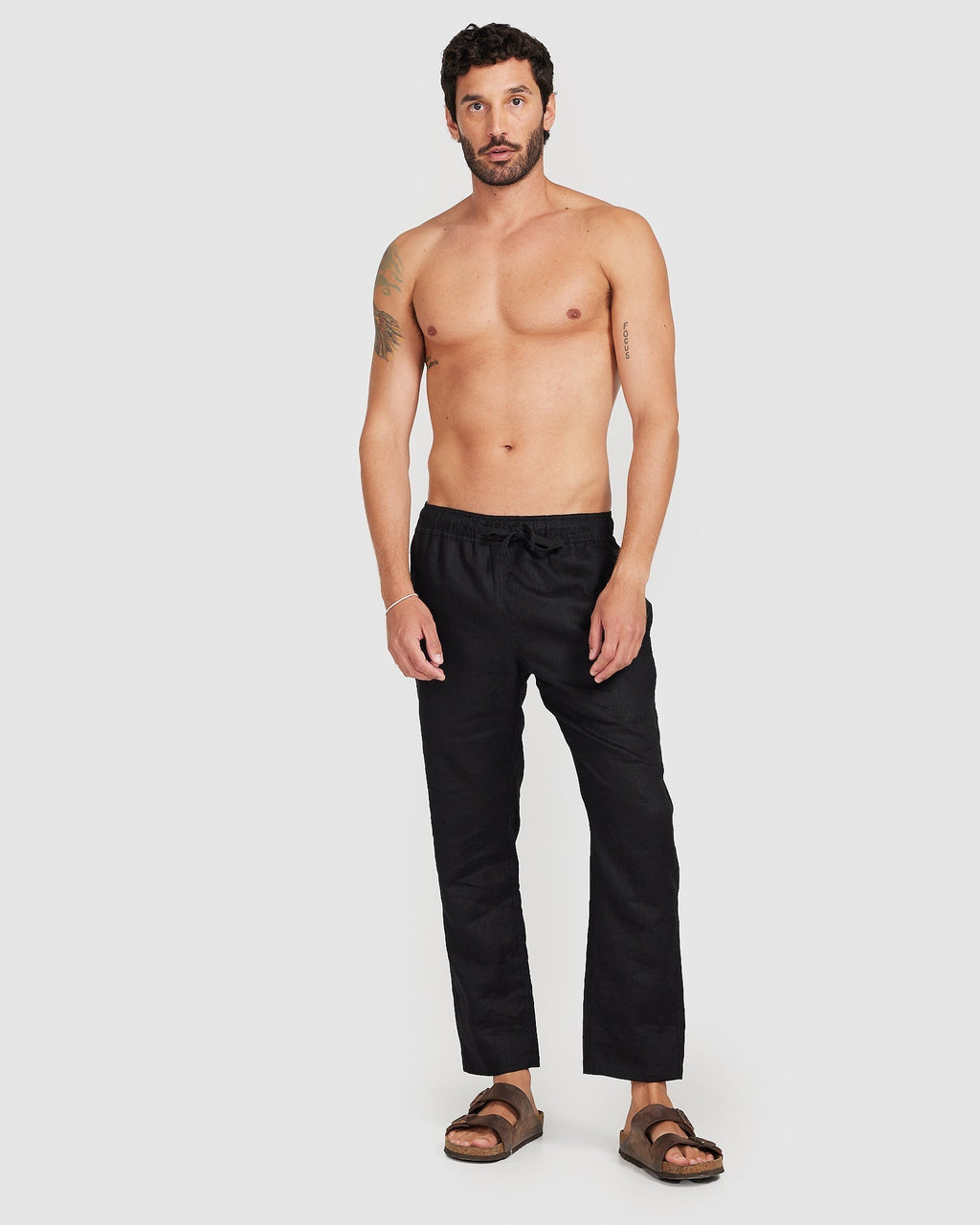 Lightweight Black Trousers with Drawcord Comfortable Fit 1