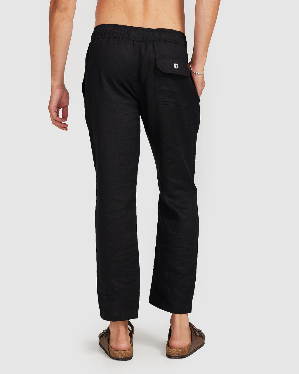 Lightweight Black Trousers with Drawcord Comfortable Fit 3