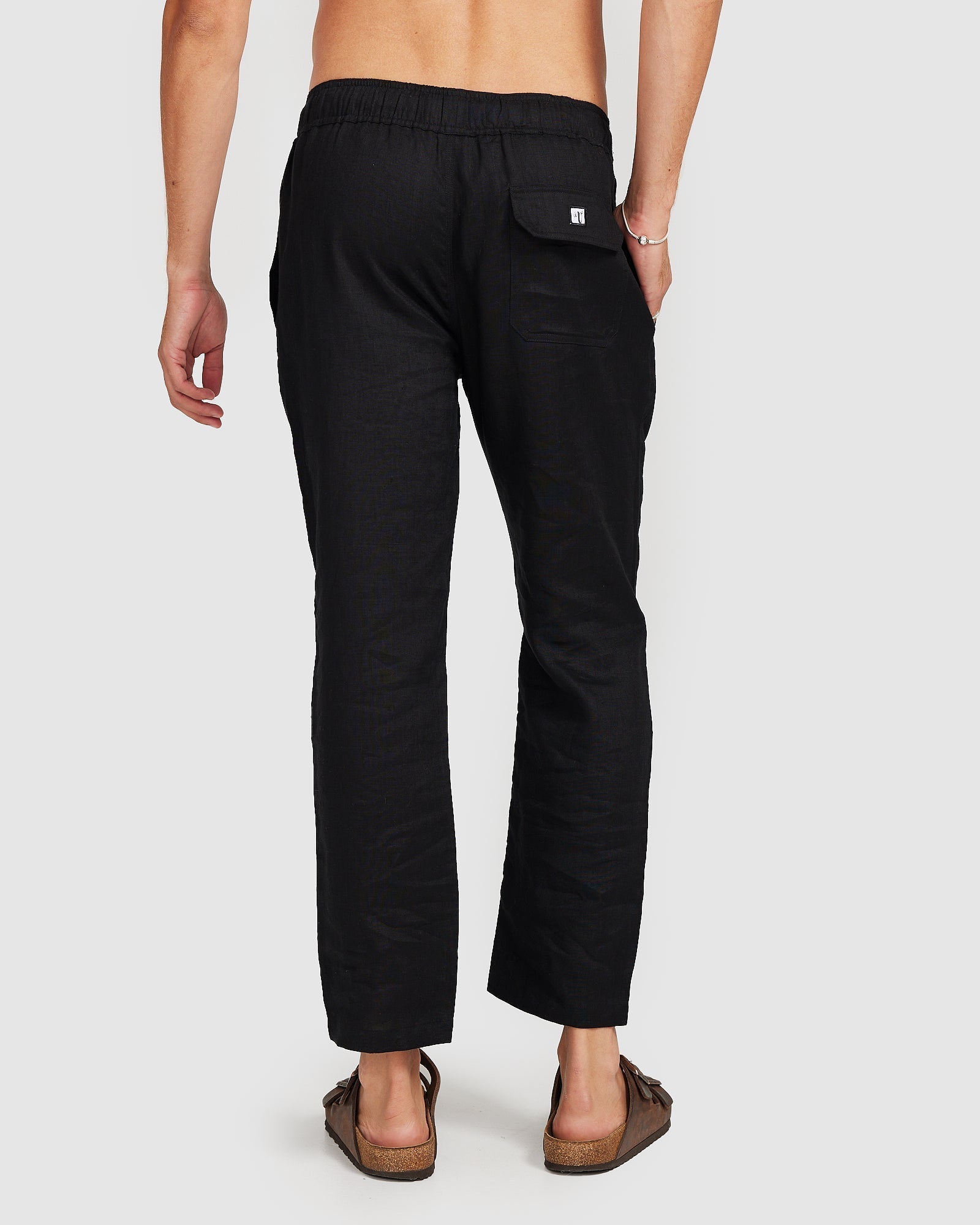 Lightweight Black Trousers with Drawcord Comfortable Fit 3