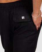 Lightweight Black Trousers with Drawcord Comfortable Fit 4