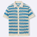 Lightweight Crochet Polo Shirt – Breathable Knit with Ribbed 0