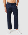 Lightweight Navy Trousers with Elastic Waistband Comfortable Fit 0