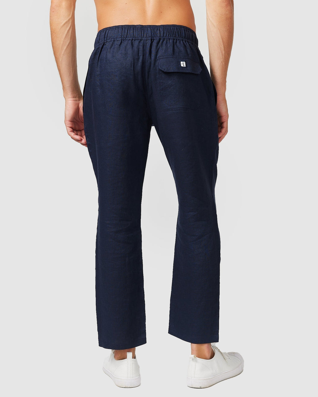 Lightweight Navy Trousers with Elastic Waistband Comfortable Fit 3