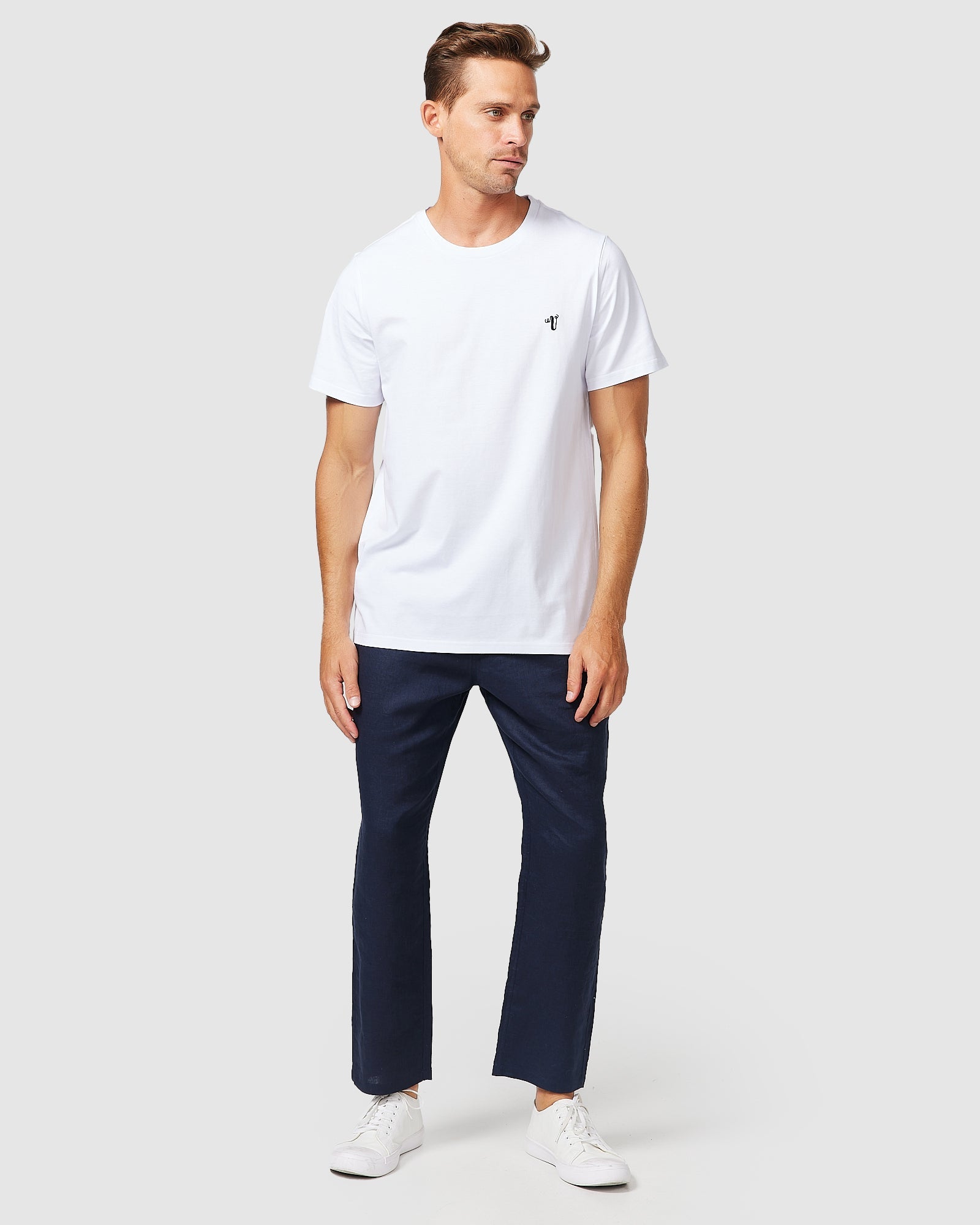 Lightweight Navy Trousers with Elastic Waistband Comfortable Fit 5