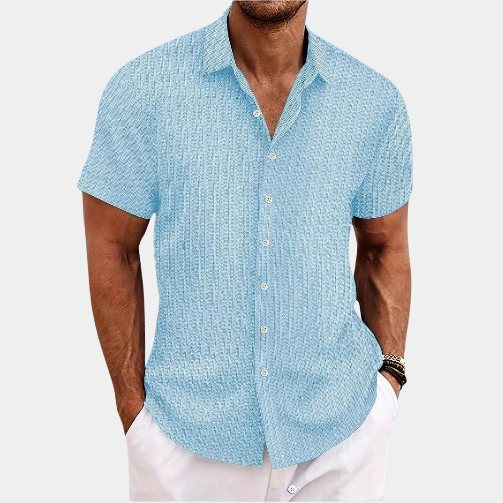 Lightweight Striped Button-Down with Short 1