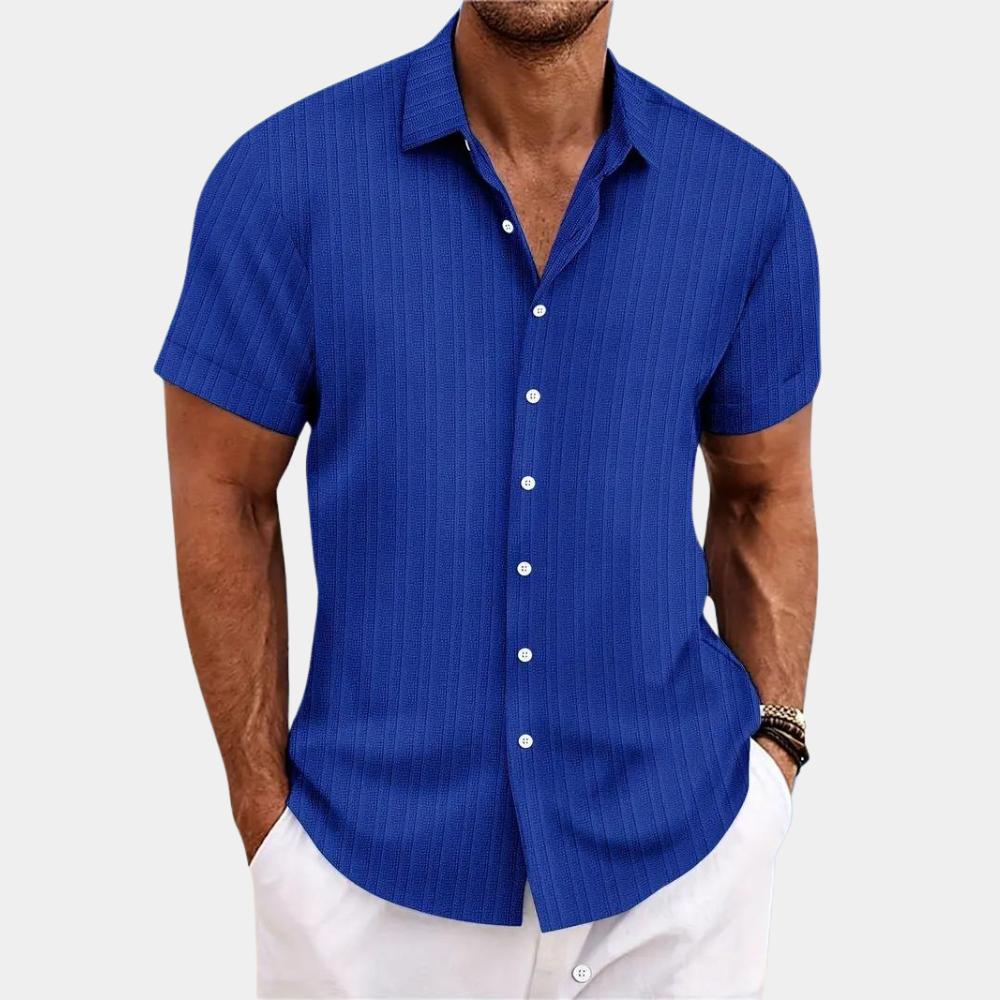 Lightweight Striped Button-Down with Short 2