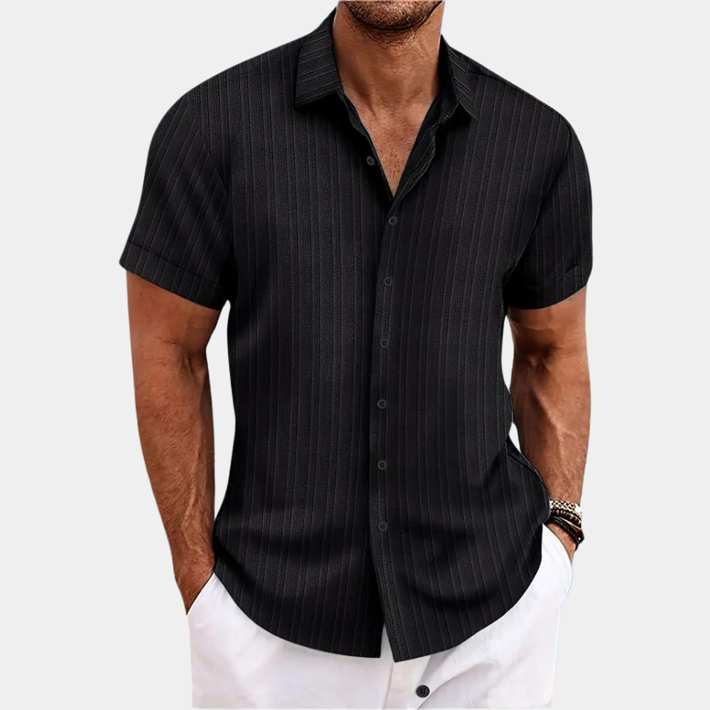 Lightweight Striped Button-Down with Short 3