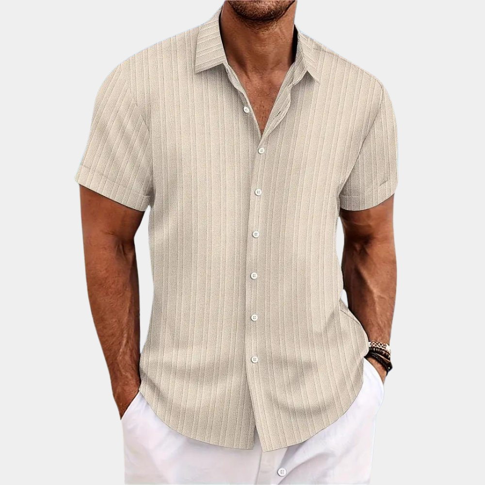 Lightweight Striped Button-Down with Short 4