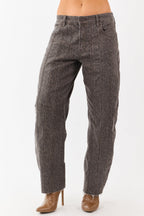 Low Slung Barrel Jeans – Faded Leopard Print with Semi-Stretchy 1