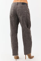 Low Slung Barrel Jeans – Faded Leopard Print with Semi-Stretchy 3