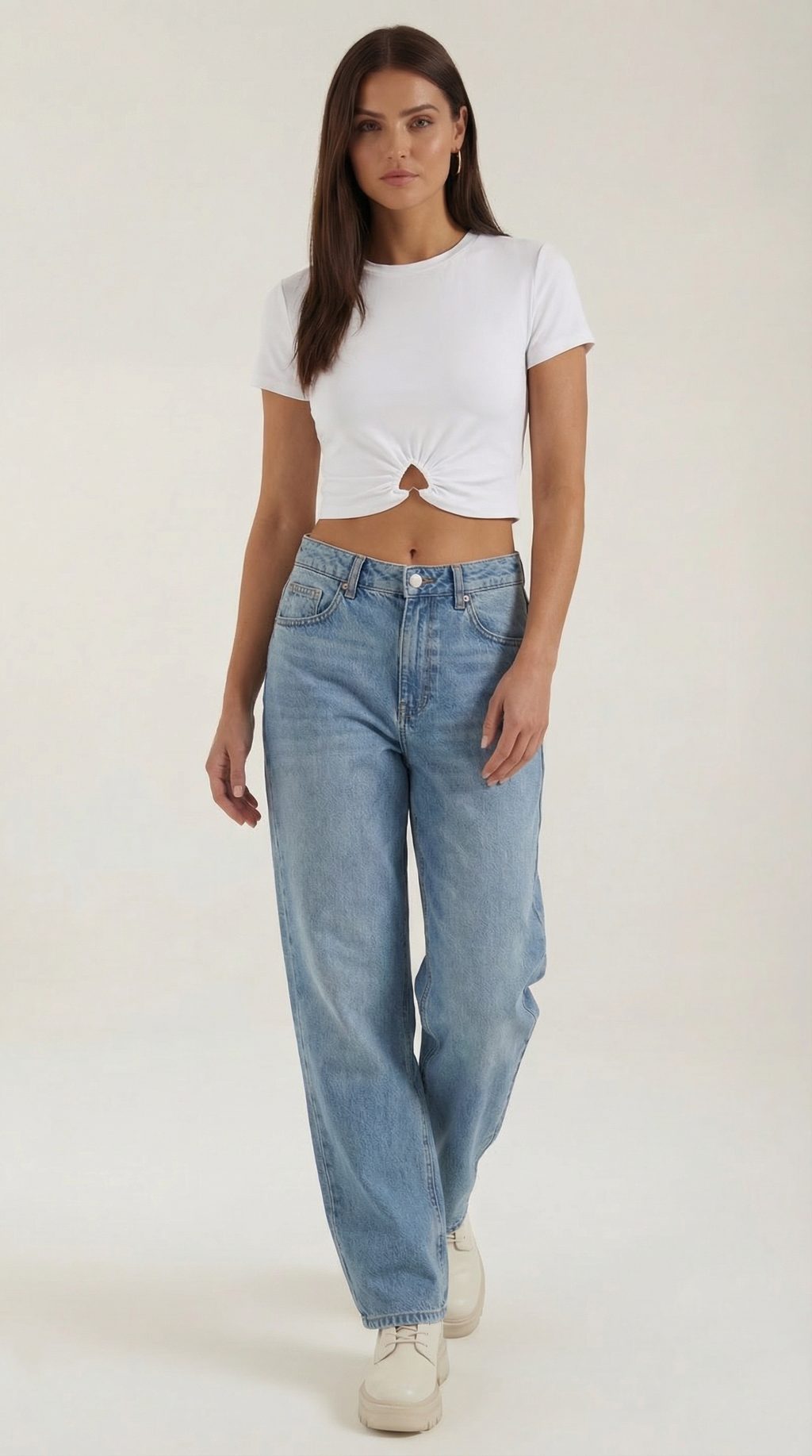 Luna Heart Hardware Crop Top — Women’s Fitted Stretch Jersey Cap Sleeve Cropped Y2K Style Sweetheart Detail Tee 0