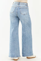 Medium Wide Leg Stretchy Jeans with Tummy Control Panel 3