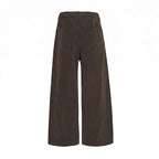 Men's Brown Corduroy Pants with Relaxed Fit – Textured Fabric 1