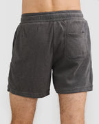 Men's Charcoal Terry Shorts with Relaxed Fit & Elastic Waistband 3