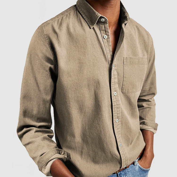 Men's Dress Shirt with Front Pocket Lightweight Fabric for 1